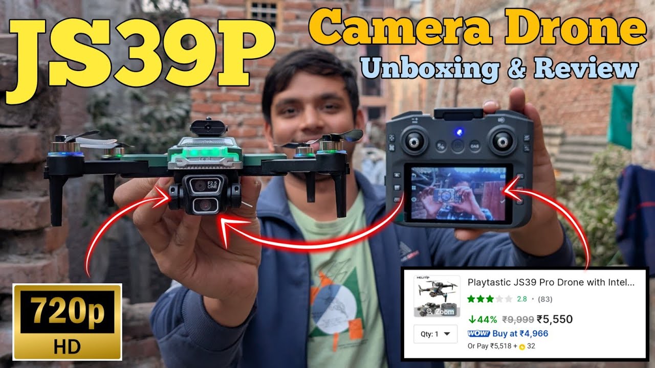JS39P Camera Drone Unboxing, Flying & Review - Best Camera Drone With Display In Remote