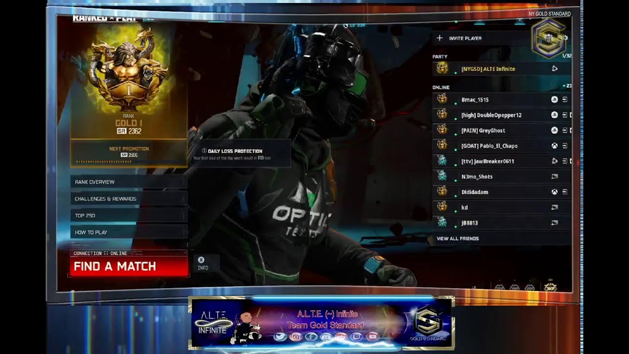 A.L.T.E. Infinite -Team GS BO7 -The Road To The Gold Standard Ranked
