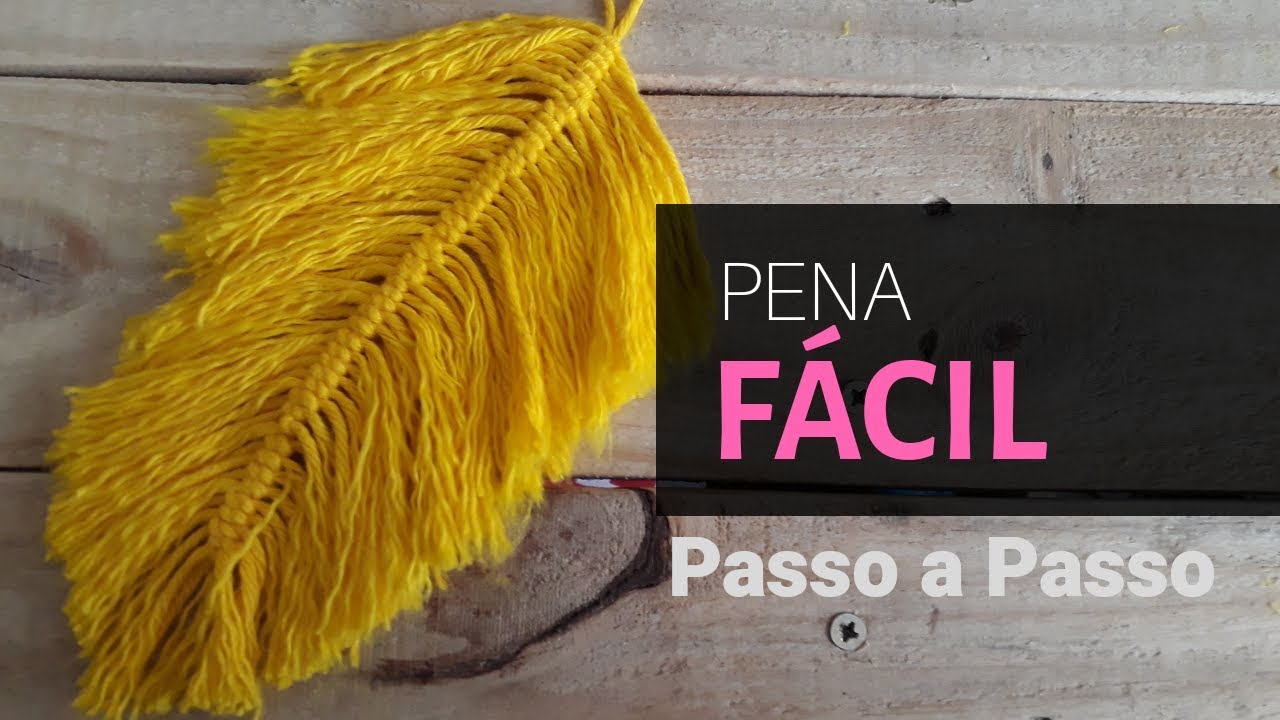 Pena feita com fio de crochê