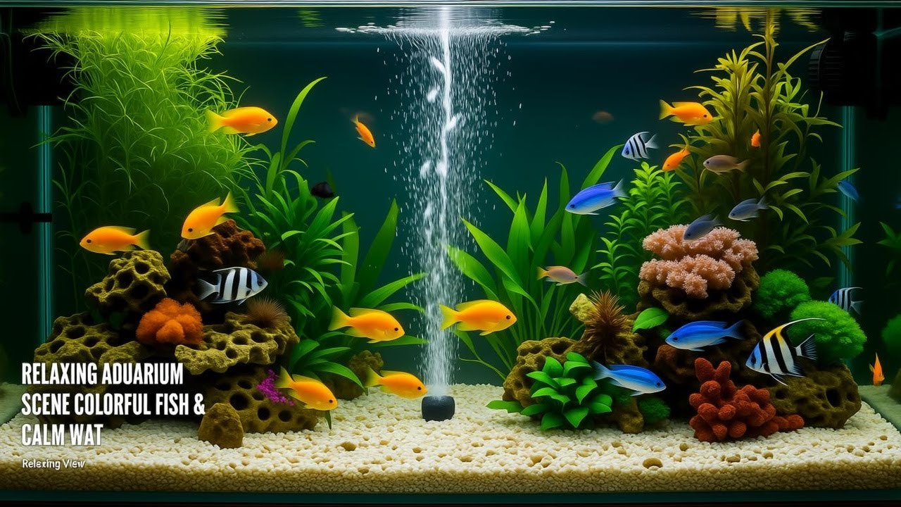 Relaxing Aquarium Scene  Colorful Fish & Calm Wat #relax #relaxing #fish