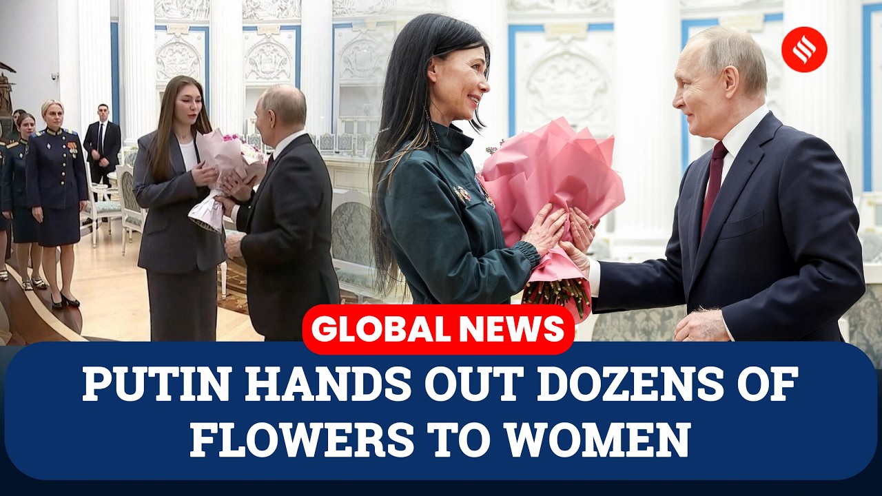 WATCH: Vladimir Putin Hands Bouquets To Women At Kremlin Ahead Of International Women’s Day