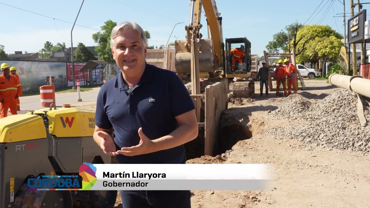 Llaryora recorrió la duplicación de la calzada de la avenida Bodereau. 
