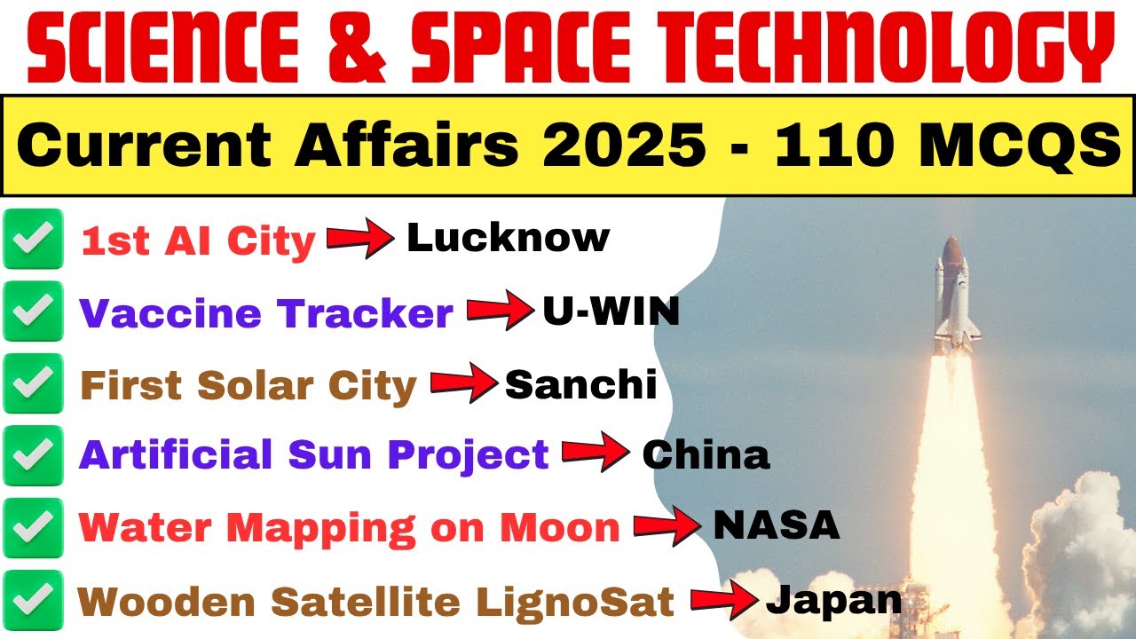 🚀 Science & Technology Current Affairs 2025 | ISRO & NASA Space Missions | Jan&ndash;Sept 2025 Updates