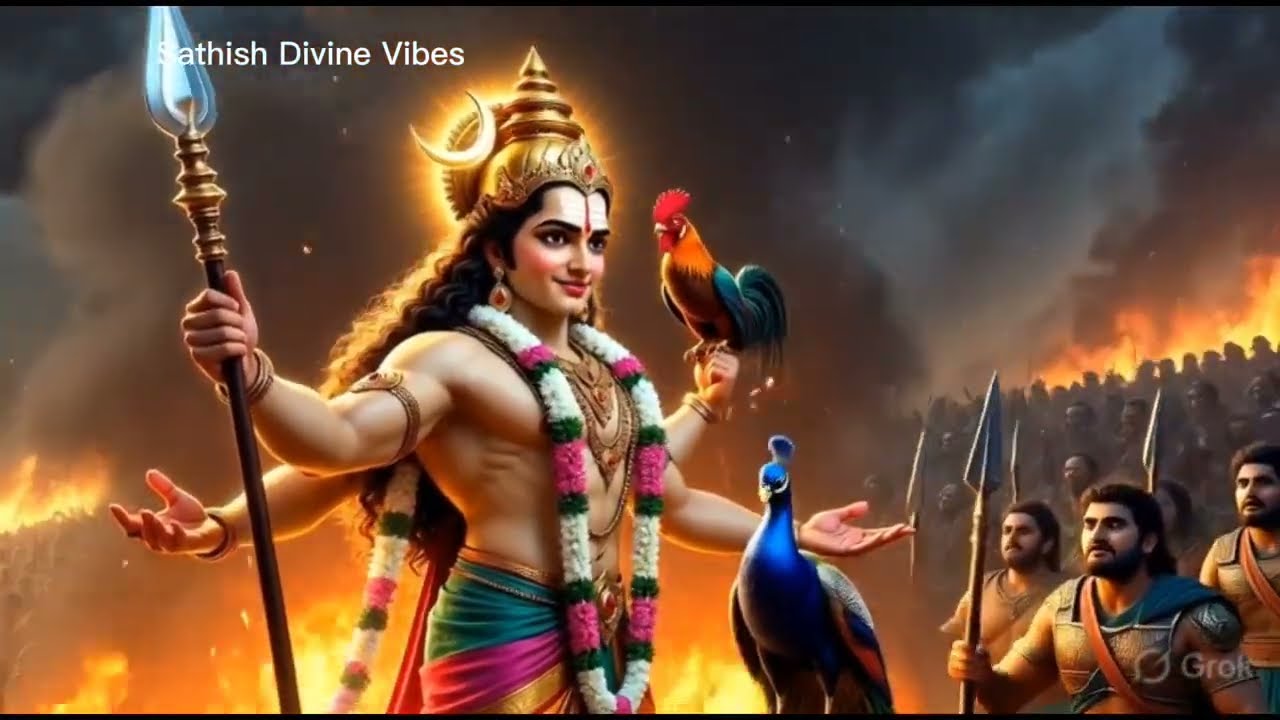 முருகன் சூரசம்ஹாரம் அசுரனை வதம் செய்து மக்களுக்கு அருள் புரிகிறார் 