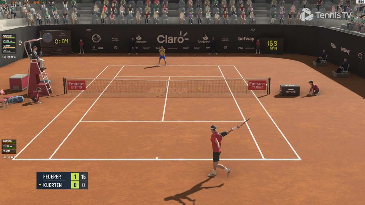 Tennis Elbow 4 | Roger Federer VS Gustavo Kuerten | RIO OPEN | Gameplay