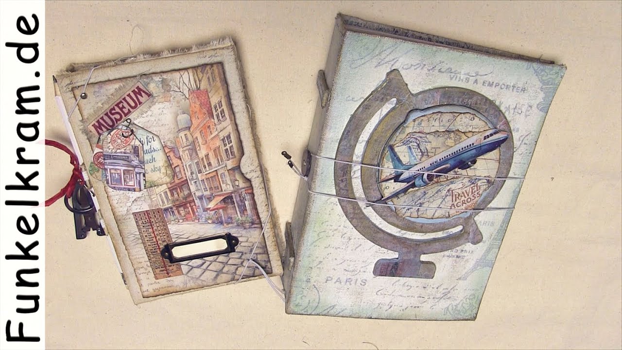 Reisejournal mit Wobbler und Stamperia Crafty Shapes, Flipthrough