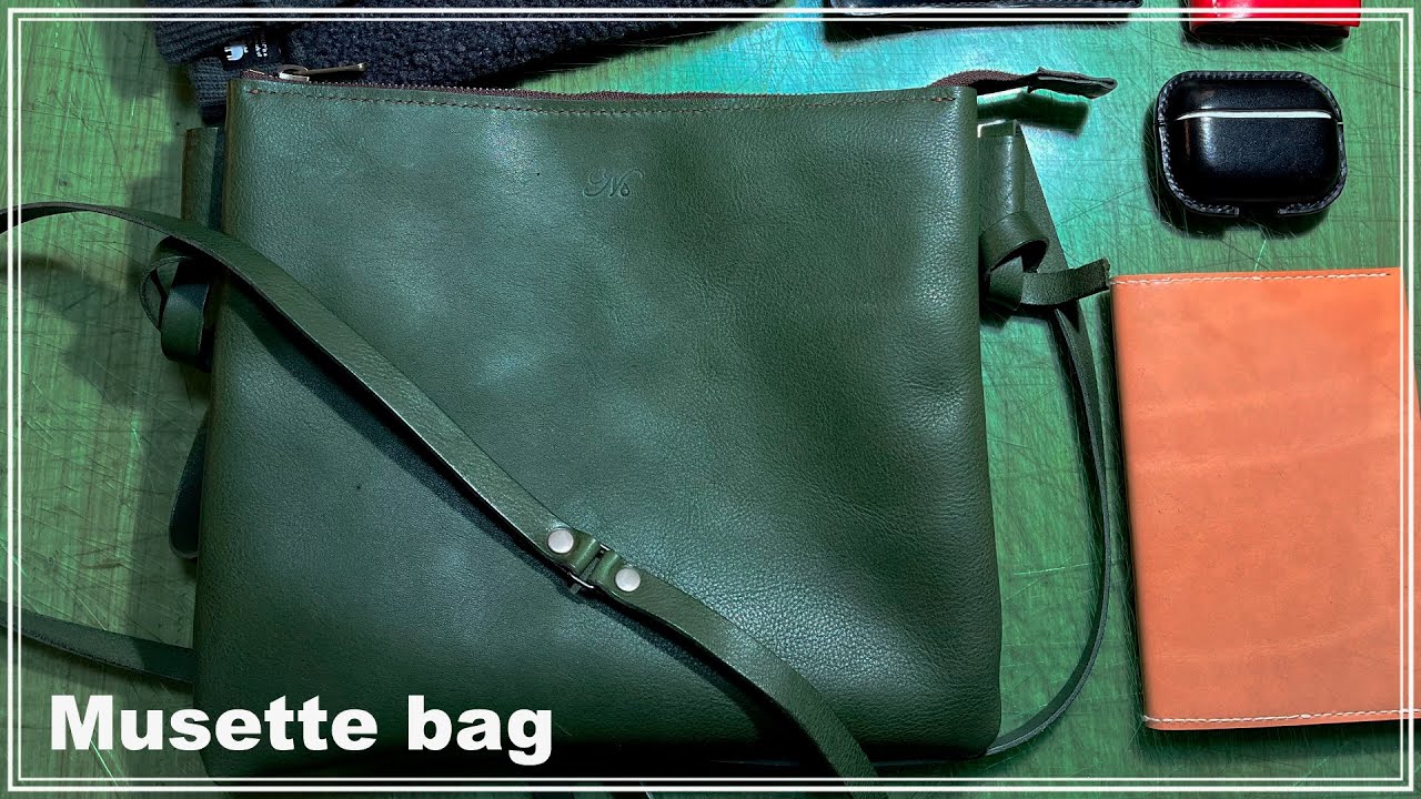 【レザークラフト】サコッシュ製作/Making a Leather Musette bag/Leathercraft