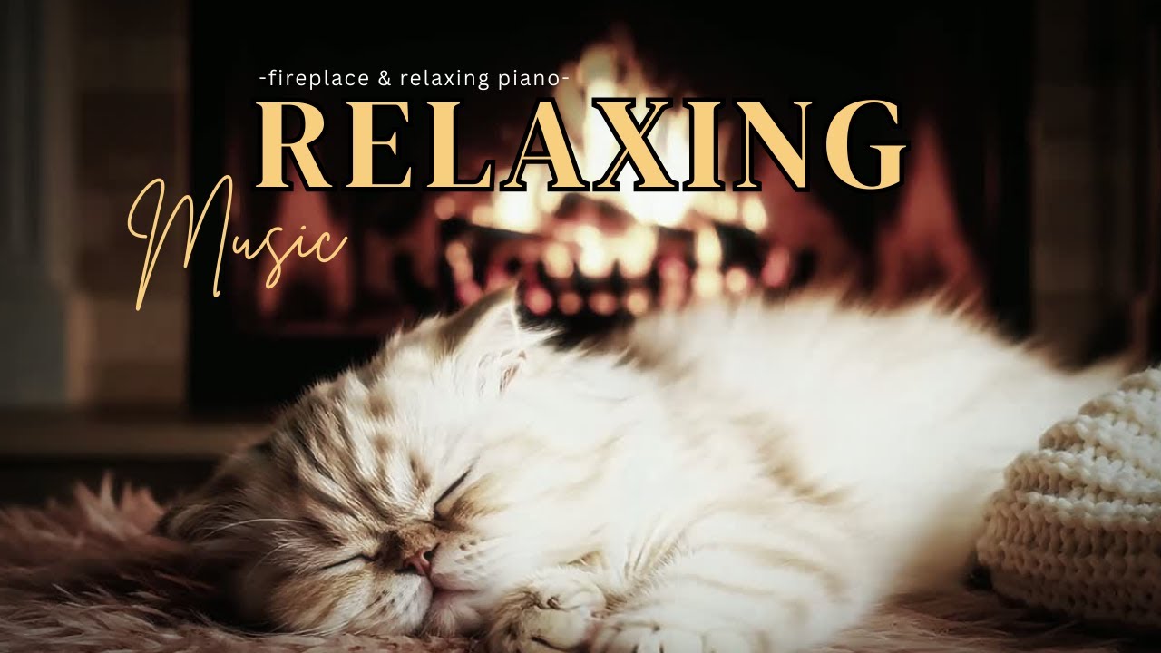 Sleep Music with Fireplace and Slow Piano | No Talking