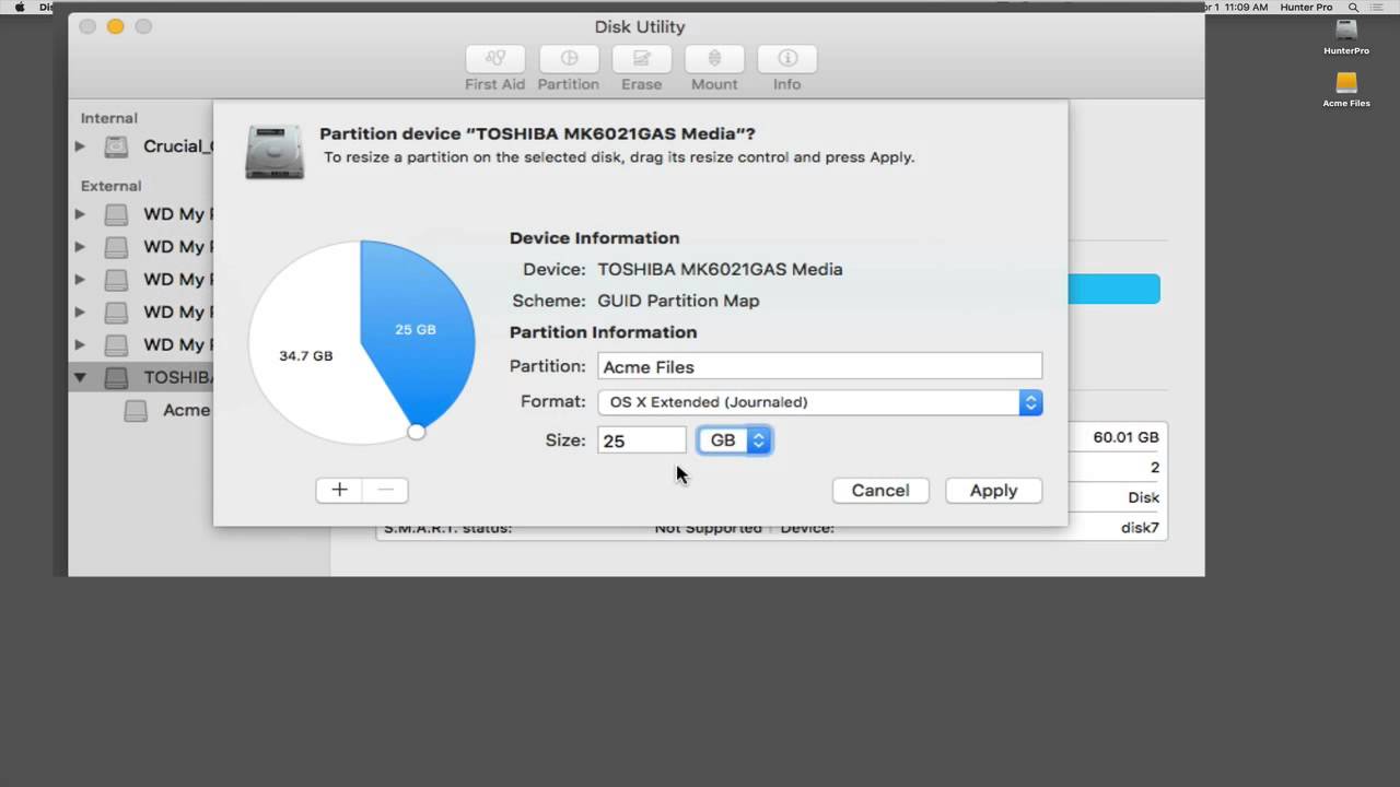 Mac OS X El Capitan: Partitioning A Hard Drive