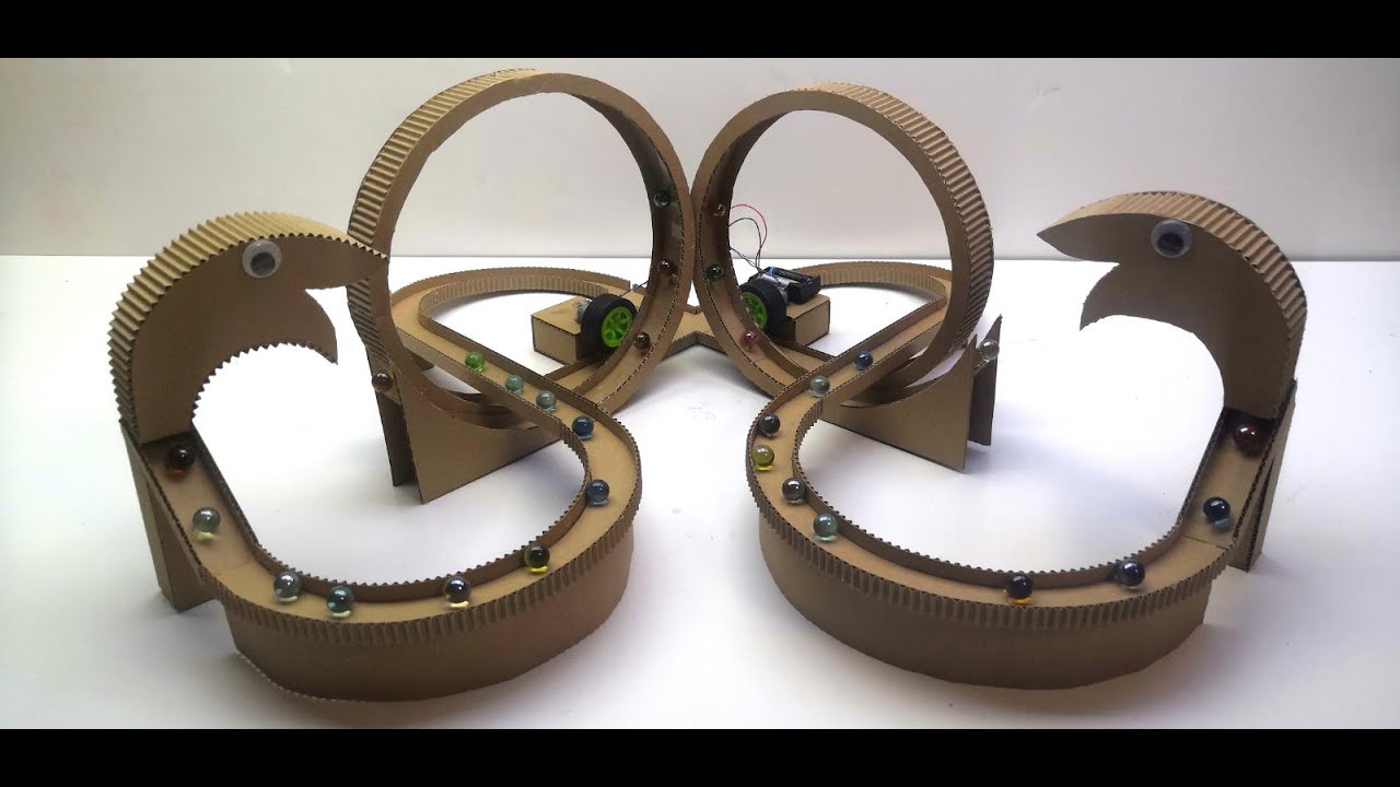 DIY High-speed Marble Balls Track made of cardboard