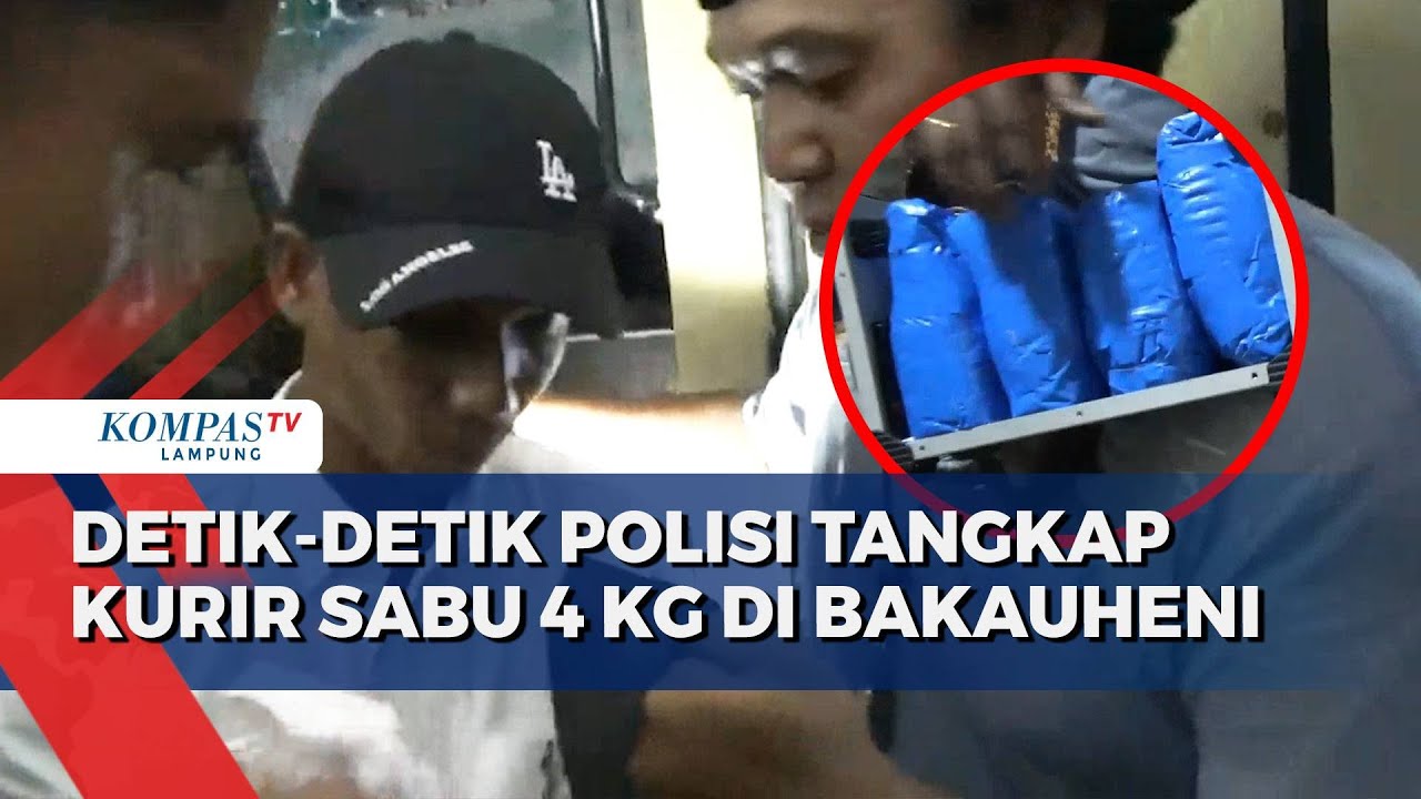 Detik-Detik Polisi Tangkap Kurir Sabu 4 Kg di Bakauheni