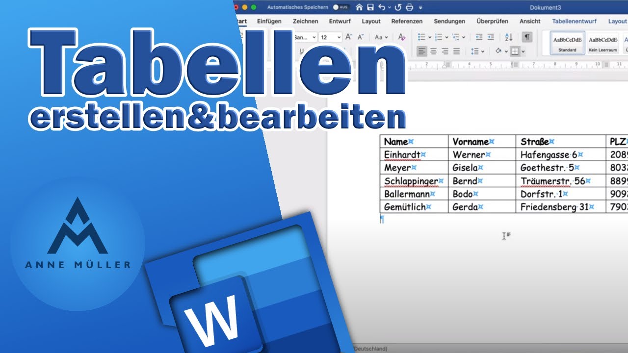 Tabellen erstellen und bearbeiten | Word Tutorial #001