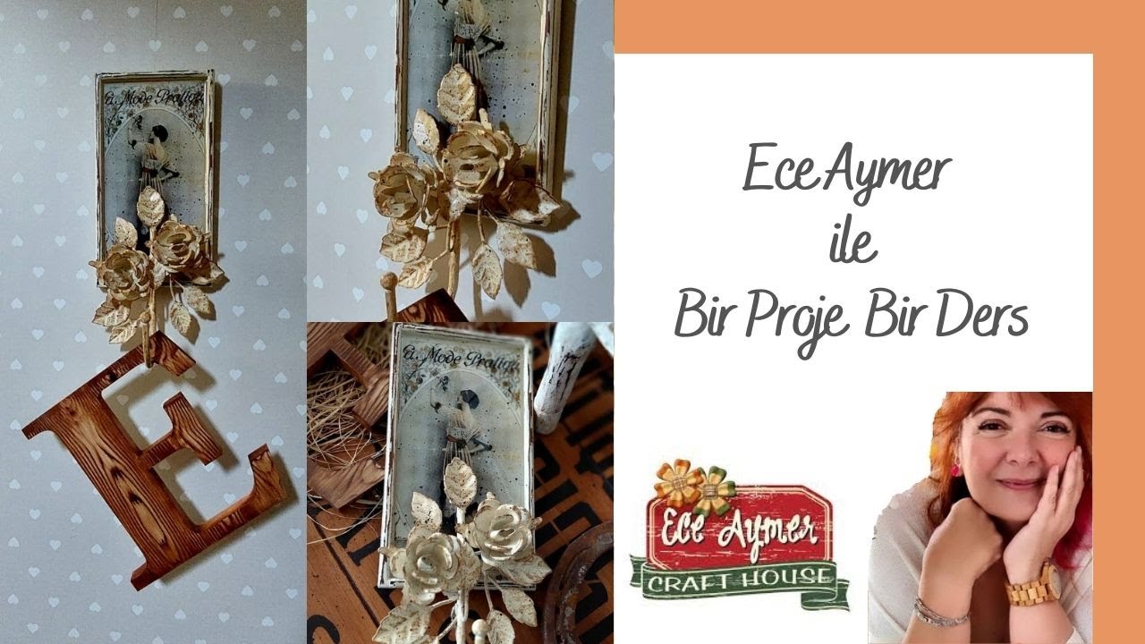 Çiçekli Kancalı Vintage Duvar Panosu