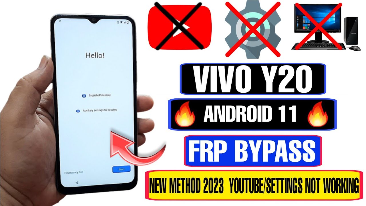 VIVO Y20 FRP Bypass Android 11 New Method 2023 | YouTube Not Working | Settings Not Working
