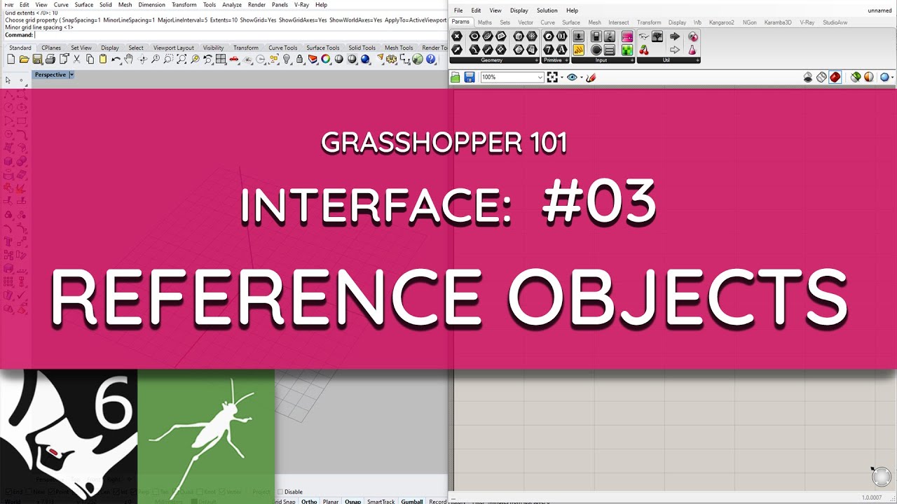 Grasshopper 101: Пользовательский интерфейс | #03 Использование объектов из Rhino в Grasshopper |...