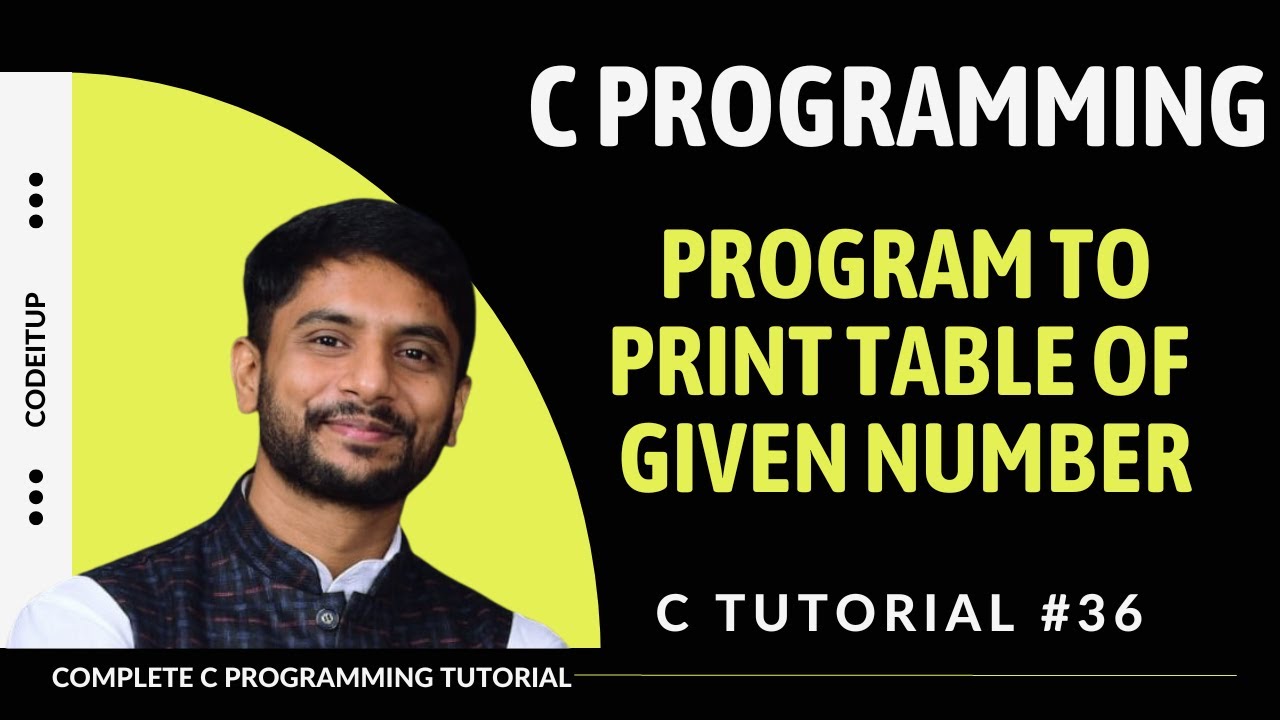 C Program to Print Table of a Number | In Hindi