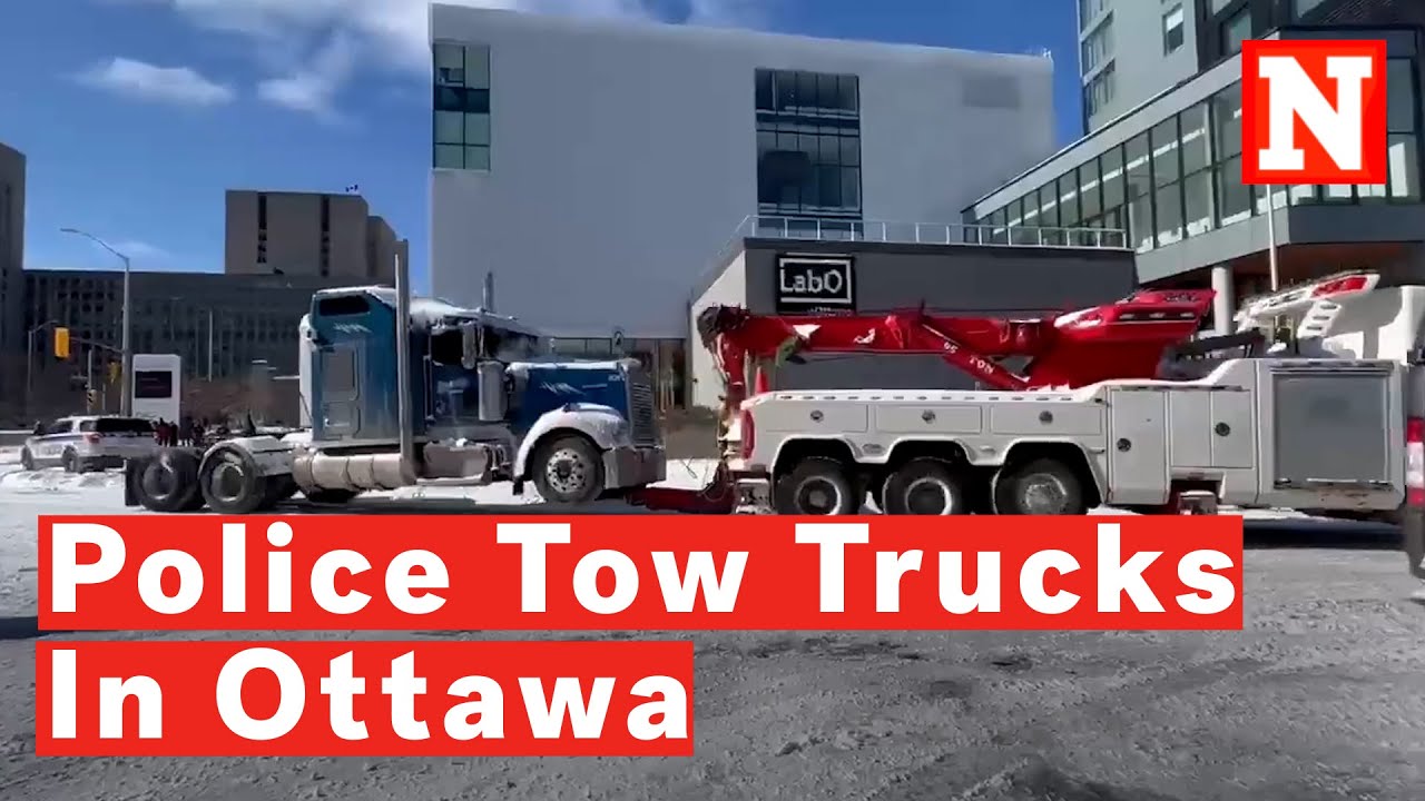 Watch Canada Police Tow Trucks And Arrest Convoy Protesters In Ottawa