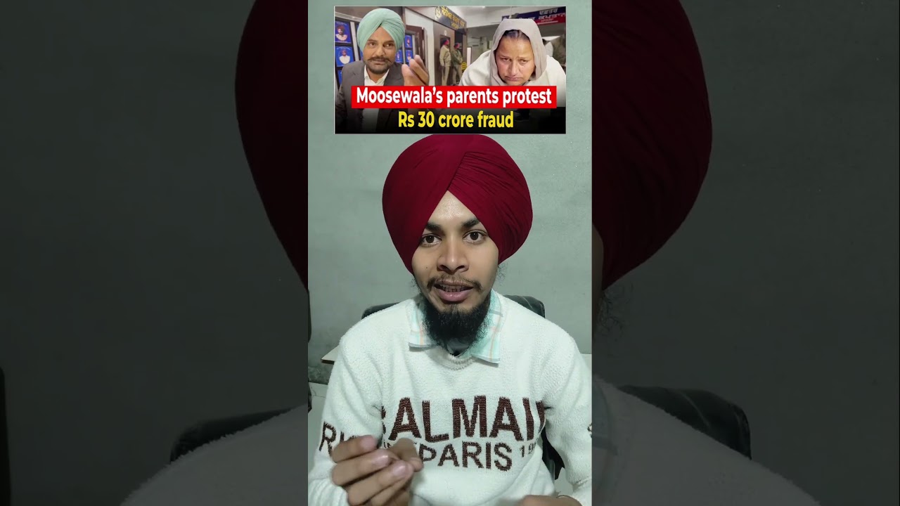 Sidhu Moose Wala's Parents hold protest outside SSP Office demanding justice over Son's Earnings