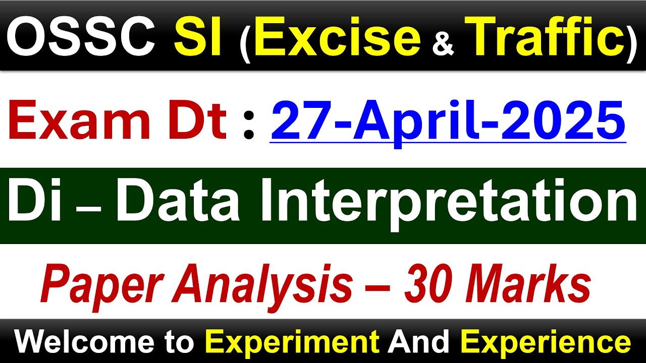 OSSC SI 2024 DI Data Interpretation Section #ossc #osscsi #osscexam
