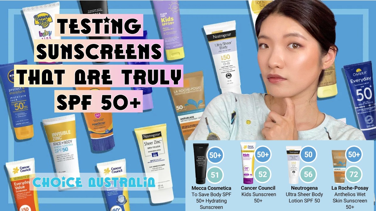 Reivew on the  Only 4 Sunscreens with SPF50 from CHOICE Sunscreen Testing. Which do I recommend?