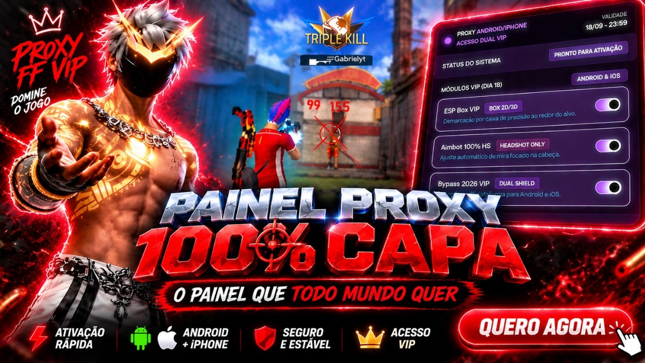 HS PROXY VIP PAGO + AUX&Iacute;LIO FREE FIRE ☠️ ANDROID & IPHONE | XIT FF ATUALIZADO 2026! LINK DIRETO