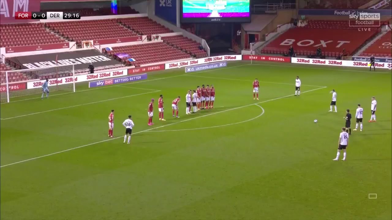 Martyn Waghorn free kick vs Nottingham Forest