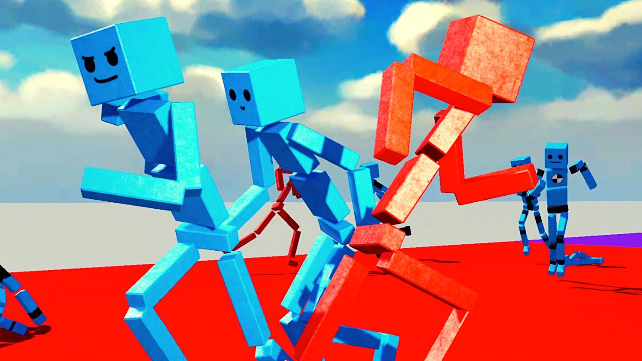Рэгдолл Рэд против Гигантской битвы Синего - Fun With Ragdolls
