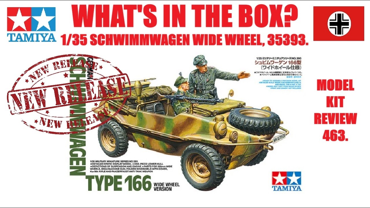 НОВИНКА. Модель TAMIYA 1/35 Schwimmwagen Type 166 с широкими колёсами, артикул 35393. Что в коробке?