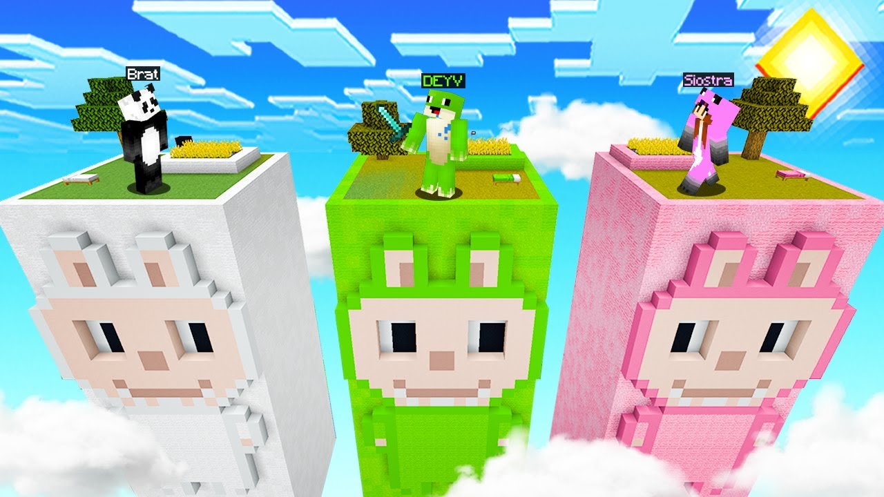 WIEŻA LABUBU DEYV vs MŁODSZA SIOSTRA vs MŁODSZY BRAT w Minecraft!