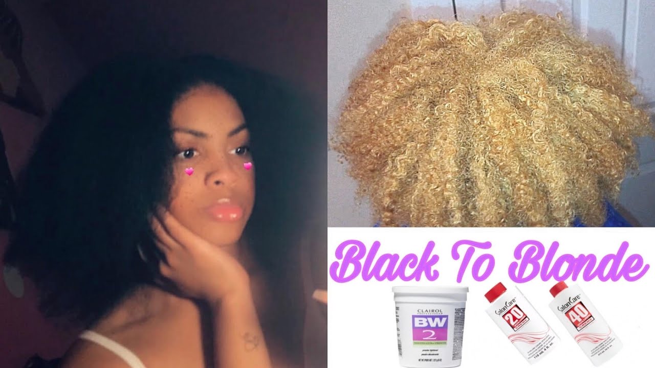 BLEACHING NATURAL HAIR AT HOME| Black To Blonde