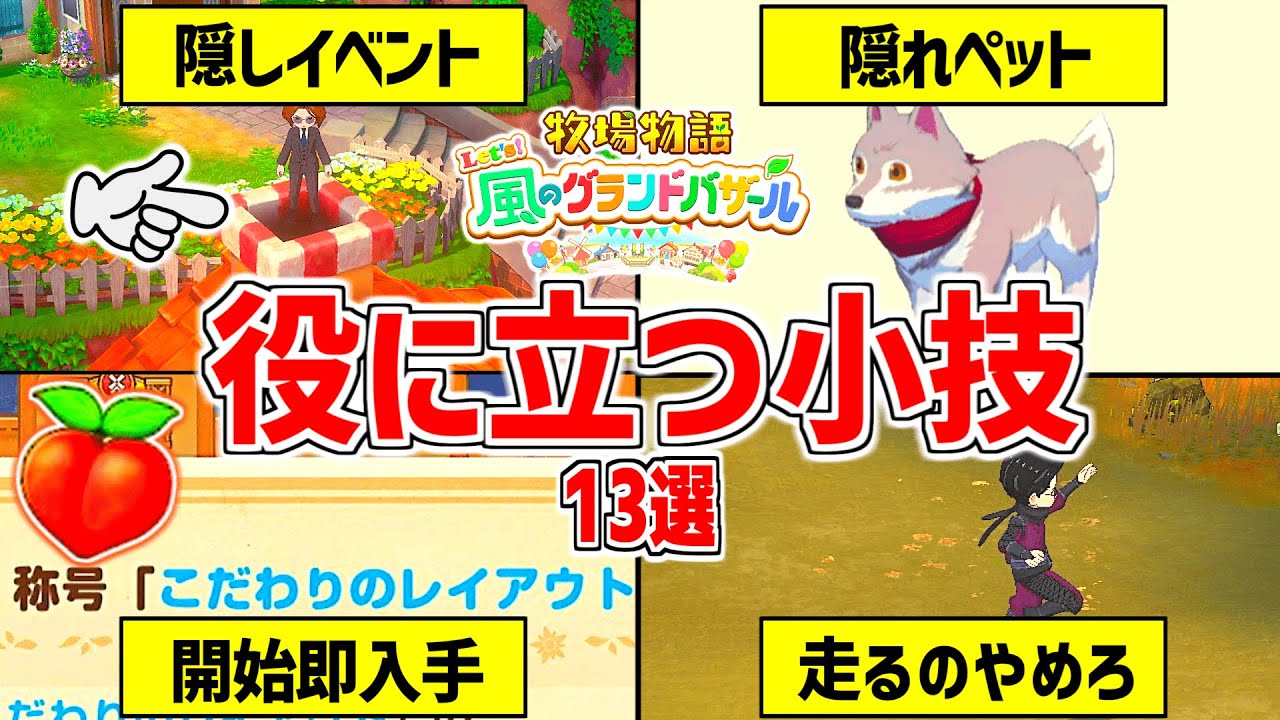 【牧場物語】グラバザの役に立つ小ネタ13選🐮養蜂や極意＆厳選の知識【 Let’s！風のグランドバザール Nintendo Switch 2】力の木の実/攻略/コロボックル/金策/作物/恋愛