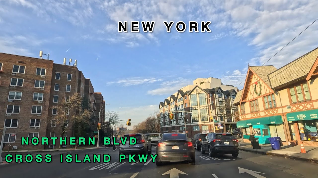 NYC DRIVE||FROM GREAT NECK TO JACKSON HEIGHTS VIA NORTHERN BLVD AND CROSS ISLAND PKWY NORTH 
