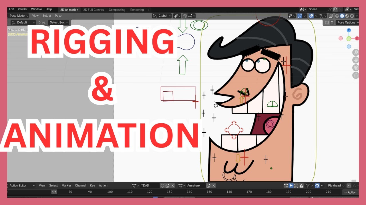 How I Made MR TURNER from the FAIRLY ODD PARENTS in Blender 4.5 Grease Pencil 2D Animation.