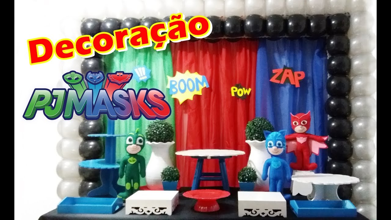 Decoração de Festa de Aniversário PJ MASKS