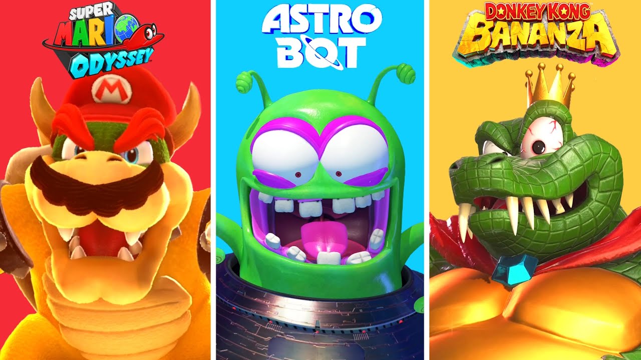 Final Boss Comparison - ASTRO BOT vs Mario Odyssey vs DK Bananza