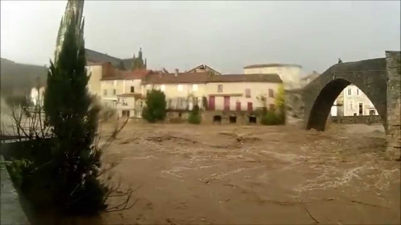 Inondations Saint Affrique - La Sorgues en crue - 28/11/2014