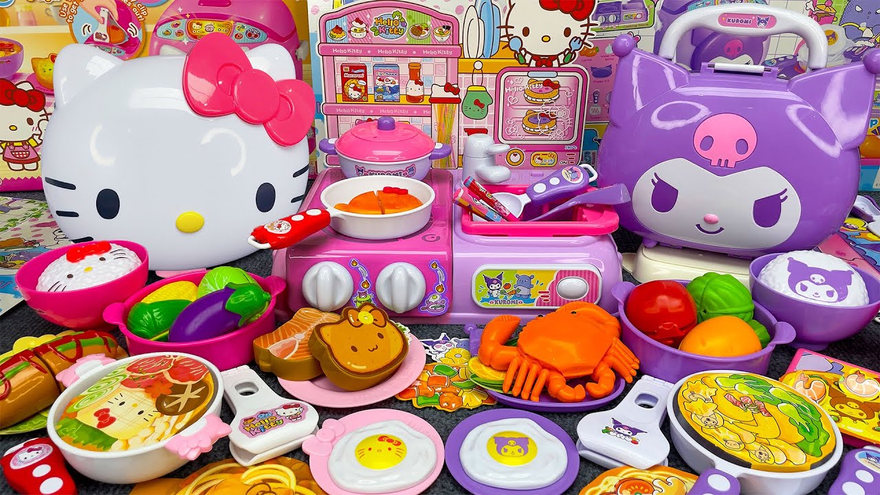 Satisfying with Unboxing Hello Kitty Kitchen Playset Sanrio Kuromi Cooking toy ASMR | Review Toys