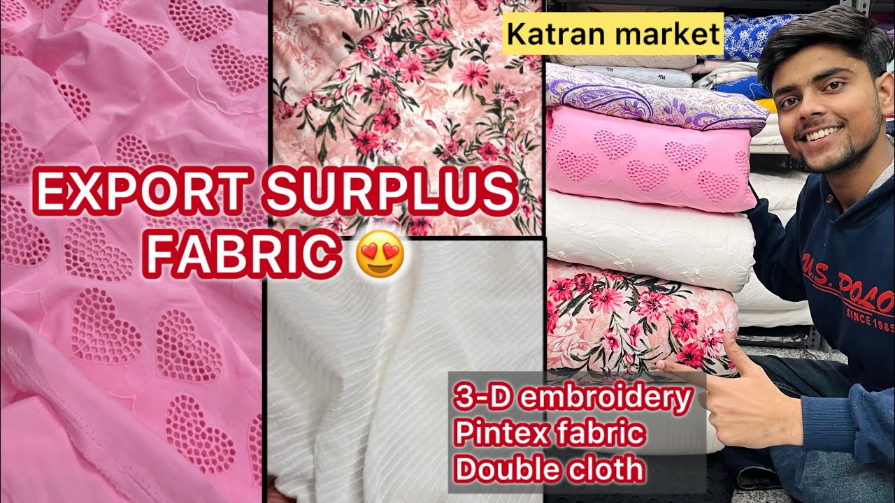 3-D embroidery, Pintex fabric , cotton Popleen 😍| katran market Mangolpuri latest collection ￼😱