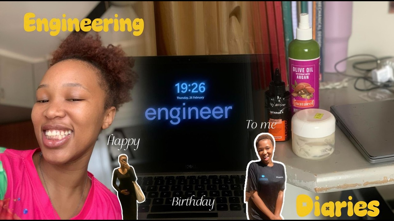 Engineering diaries👷‍♀️: happy birthday to me+ studying and hair care💌🫶🏻