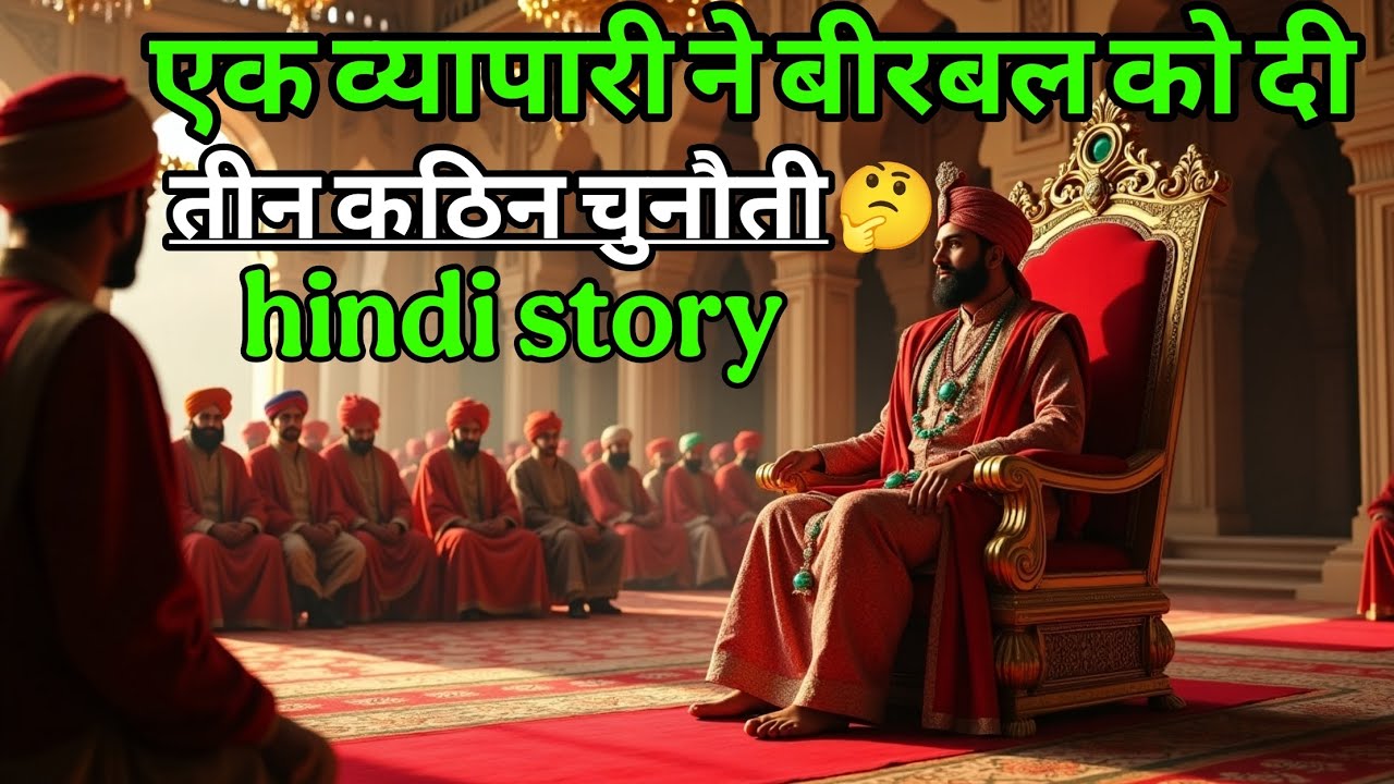 एक व्यापारी ने बीरबल को दी तीन कठिन चुनौती | akbar birbal ki kahani | new majedar story | kahanya |