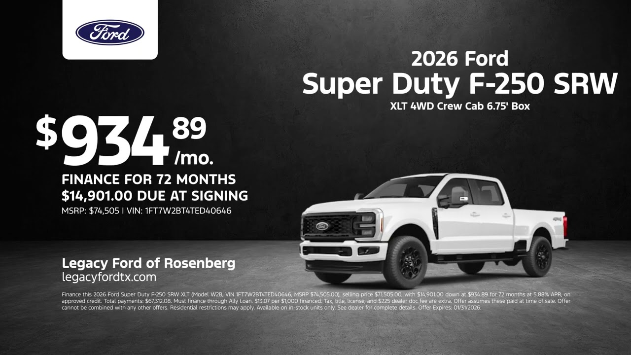 Ford Super Duty F-250 SRW 02/01/2026 6860336
