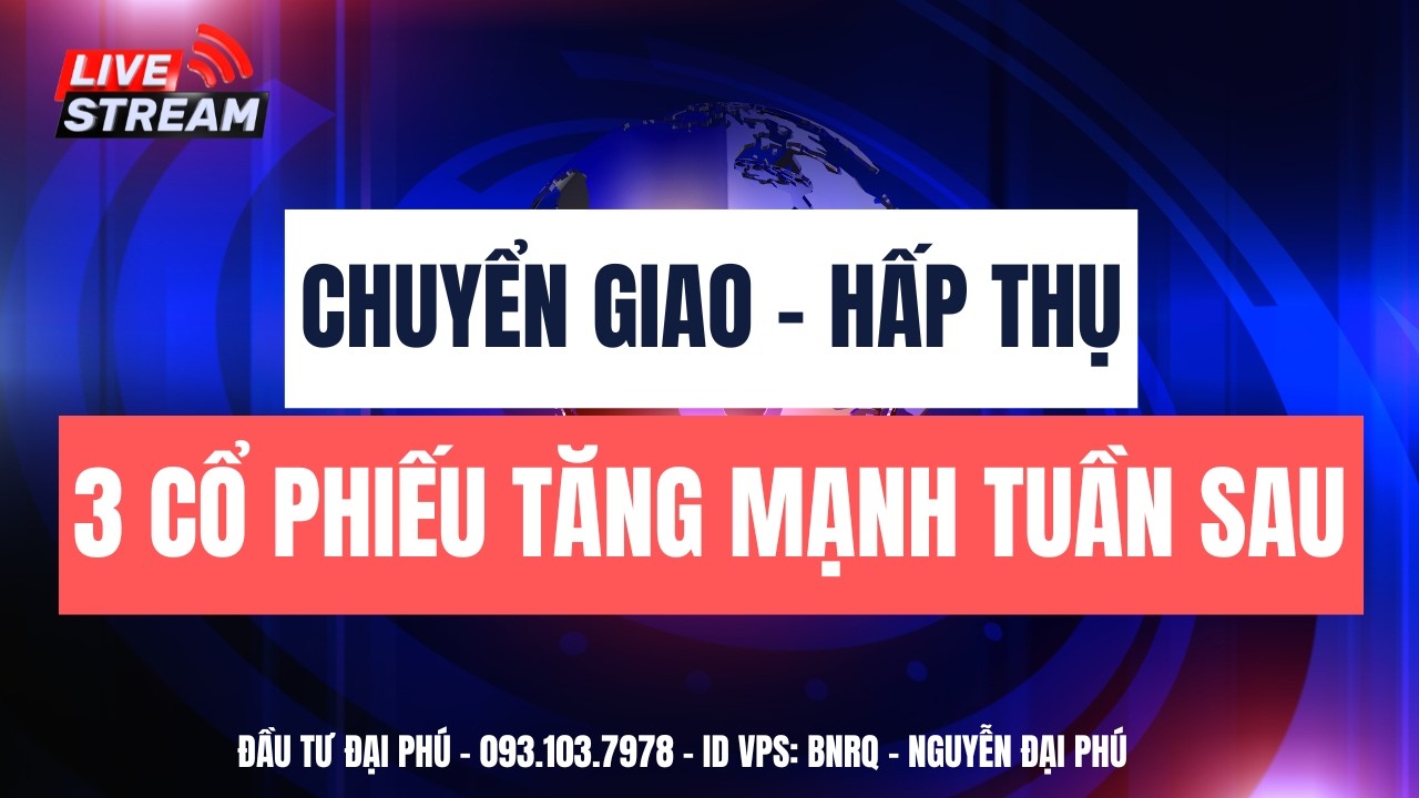 Chứng khoán hôm nay| Nhận định thị trường| Chuyển giao - hấp thụ, 3 cổ sẽ tăng mạnh tuần sau!