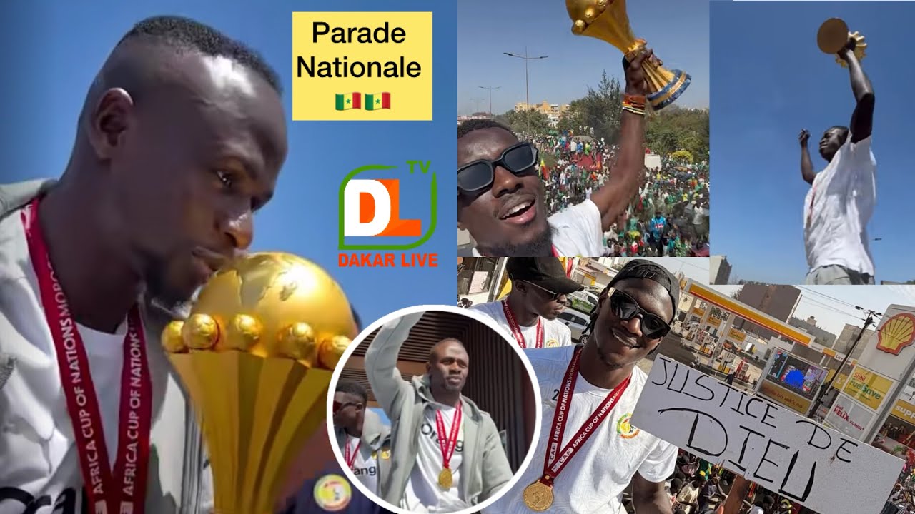 🚨🇸🇳DIRECT PARADE NATIONAL :SADIO MANÉ AVEC LA COUPE ET GANA GUEYE, KREPIN DIATTA🇸🇳