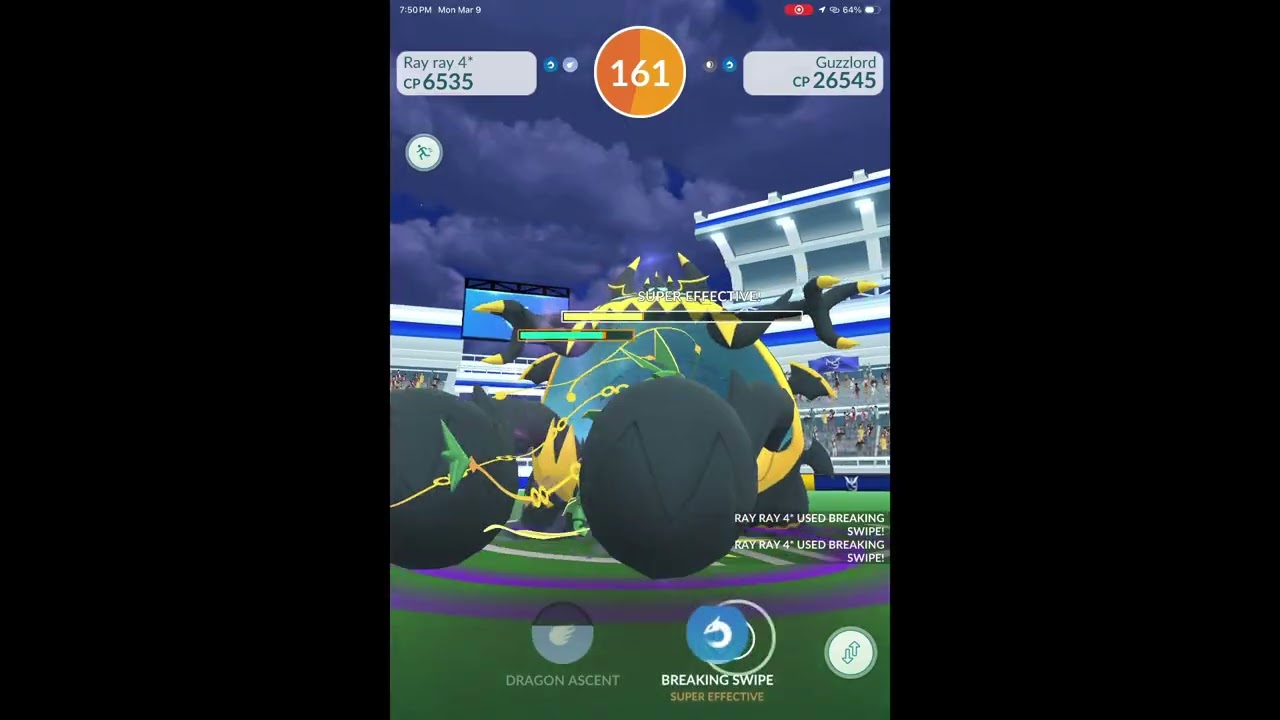 Snarl/dragon claw Guzzlord solo Pokemon go (dragon type route)