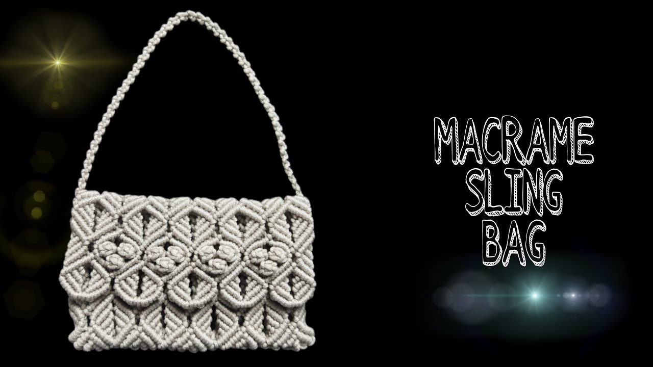 Macrame Sling Bag Tutorial - Tas Selempang Tali Kur  - Macrame Purse - Tutorial Tas Pesta