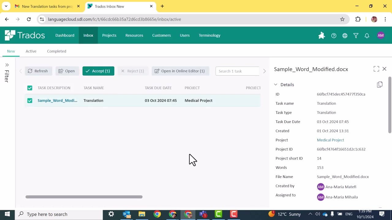 Accept a Translation Task