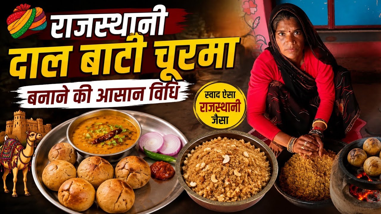 राजस्थानी दाल बाटी चूरमा बनाने की आसान विधि | Authentic Dal Bati Churma Recipe | Lalit Sisodiya Vlog