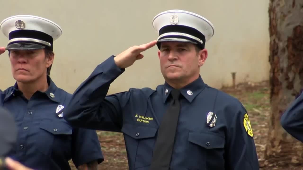 Procession takes place in downtown Honolulu for HFD firefighter killed in McCully blaze
