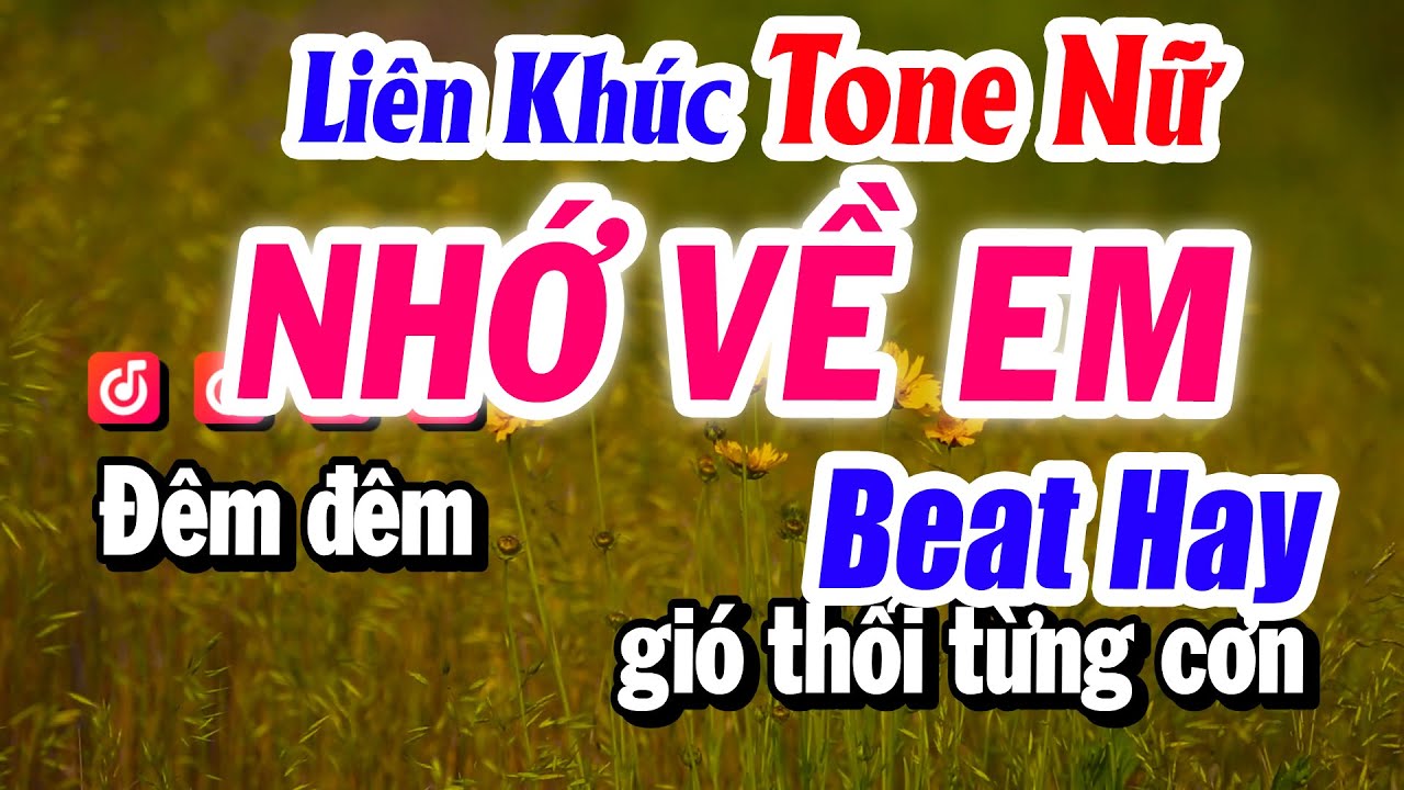 Karaoke Liên Khúc NHỚ VỀ EM  Tone Nữ Beat Mới Hay Nhất | Karaoke Liên Khúc Tuyết Nhi