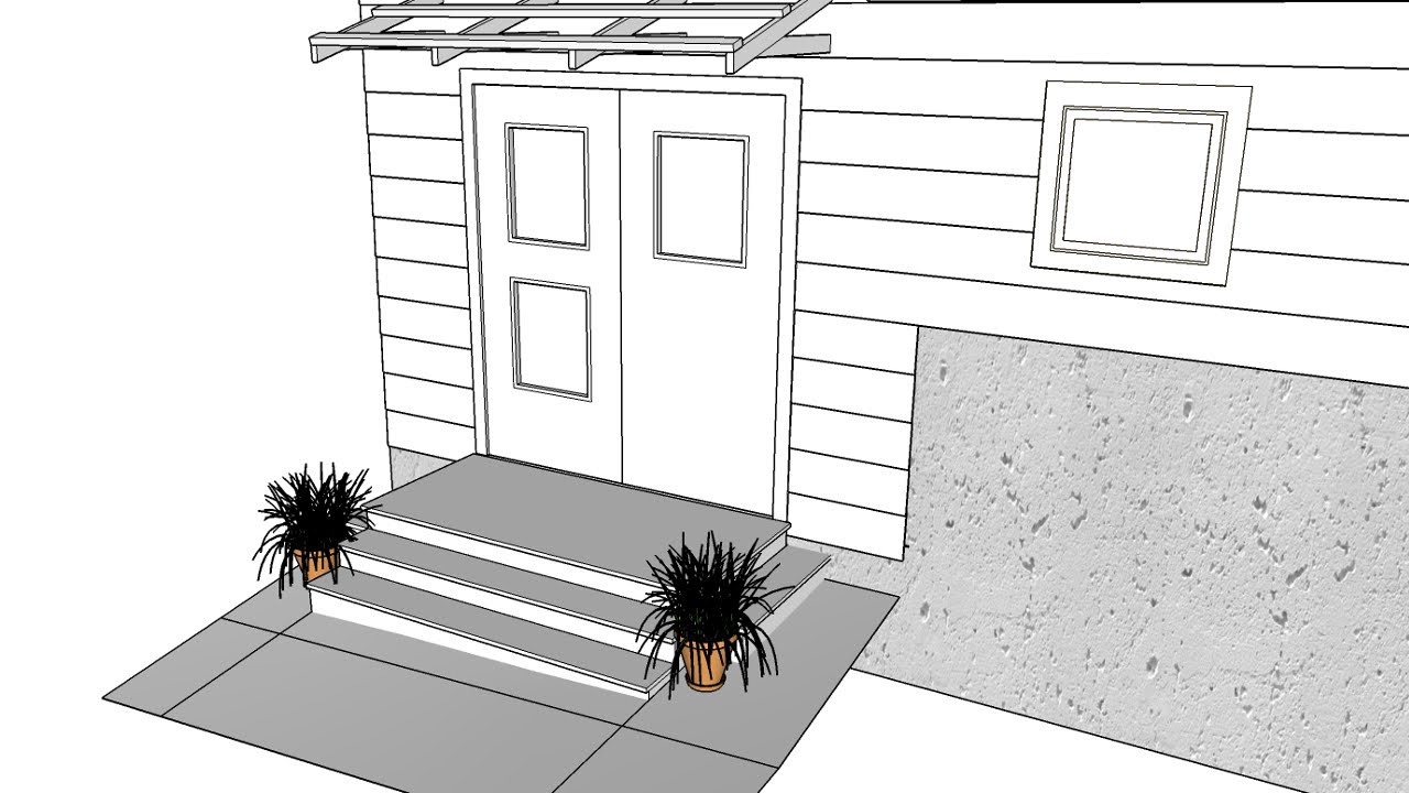 Building a Simple Roof Over a Door - Part 2 of 2 - SketchUp